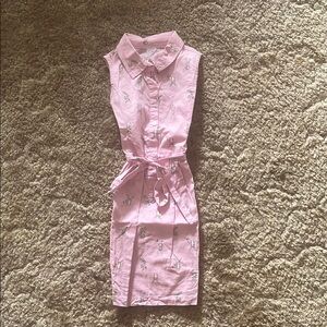 Carter's Pink Sleeveless Dress with Bow Print